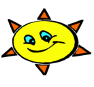 Dibujo Sol sonriente pintado por famo