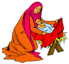 Dibujo Nacimiento del niño Jesús pintado por jimena