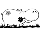 Dibujo Hipopótamo con flores pintado por josemi77