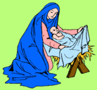 Dibujo Nacimiento del niño Jesús pintado por yessika