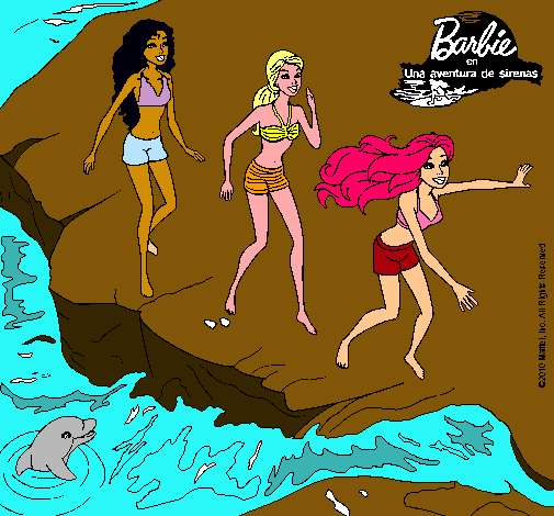 Barbie y sus amigas en la playa