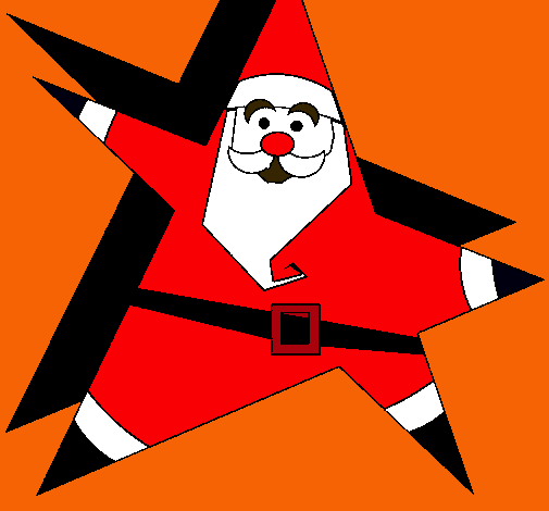 Papa Noel en forma de estrella