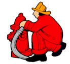Dibujo Bombero en la boca de incendios pintado por alejiiiiiiiiiii