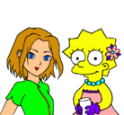 Dibujo Sakura y Lisa pintado por Estefaniia 