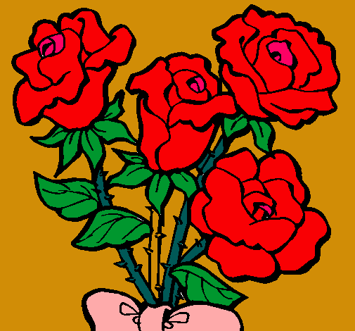 Dibujo Ramo de rosas pintado por analaaa