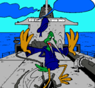 Dibujo Cigüeña en un barco pintado por tobi
