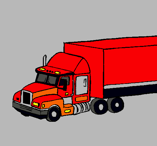 Dibujo Camión tráiler pintado por cristhian