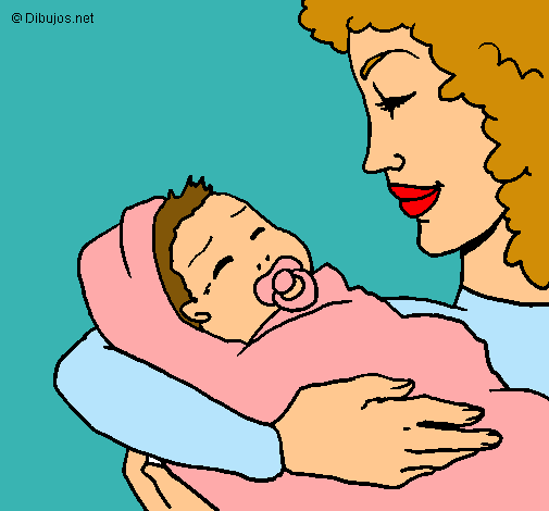 Dibujo Madre con su bebe II pintado por reyna