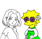 Dibujo Sakura y Lisa pintado por utg8fu
