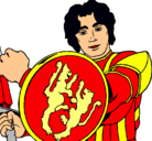 Dibujo Caballero con escudo de león pintado por eric