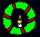 Dibujo Corona de navidad II pintado por olaya