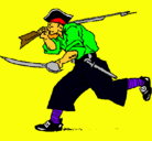Dibujo Pirata con espadas pintado por roper
