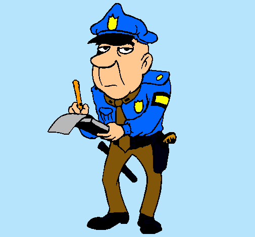 Dibujo de Policía haciendo multas pintado por Ladron en  el día  24-12-10 a las 21:03:06. Imprime, pinta o colorea tus propios dibujos!