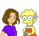 Dibujo Sakura y Lisa pintado por julieta