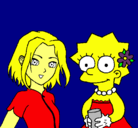 Dibujo Sakura y Lisa pintado por marta2