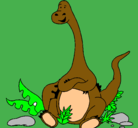 Dibujo Diplodocus sentado pintado por EVEEEE