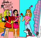 Dibujo Barbie de compras con sus amigas pintado por rossy