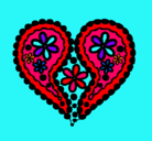 Dibujo Corazón de flores pintado por Andrea_00