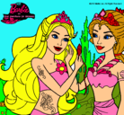 Dibujo Barbie se despiede de la reina sirena pintado por Soria