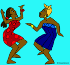 Dibujo Mujeres bailando pintado por afri