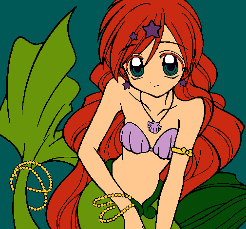 Dibujo Sirena pintado por jill