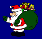 Dibujo Papa Noel con el saco de regalos pintado por KICK-AAS5