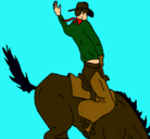 Dibujo Vaquero en caballo pintado por jorge2003
