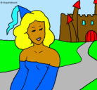Dibujo Princesa y castillo pintado por salome