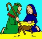 Dibujo Adoran al niño Jesús pintado por evee