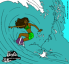 Dibujo Barbie practicando surf pintado por lucia_10