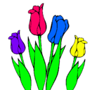 Dibujo Tulipanes pintado por mati