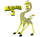 Dibujo Madagascar 2 Melman pintado por madagascar