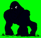 Dibujo Gorila pintado por fede