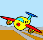 Dibujo Avión aterrizando pintado por aeropuerto