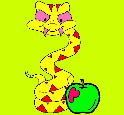 Serpiente y manzana