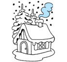 Dibujo Casa en la nieve pintado por ElenaAlgari