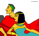 Dibujo César y Cleopatra pintado por furbi