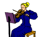 Dibujo Dama violinista pintado por milanga 