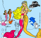 Dibujo Barbie sirena y la reina sirena pintado por ngcrtseawdhbuho