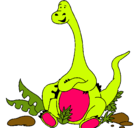 Dibujo Diplodocus sentado pintado por camyla