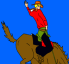 Dibujo Vaquero en caballo pintado por blastoise