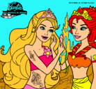 Dibujo Barbie se despiede de la reina sirena pintado por Konniiitha