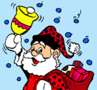 Dibujo Santa Claus y su campana pintado por greenwich
