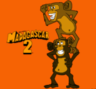 Dibujo Madagascar 2 Manson y Phil pintado por joacco