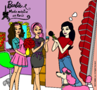 Dibujo Barbie de compras con sus amigas pintado por Nohemy