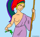 Dibujo Atenea pintado por nefer