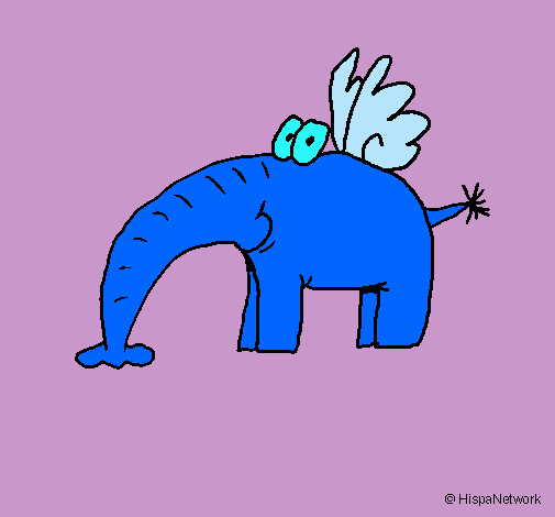 Dibujo Elefante con alas pintado por evithaexplosion
