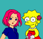 Dibujo Sakura y Lisa pintado por moira