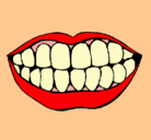 Dibujo Boca y dientes pintado por matapalomas