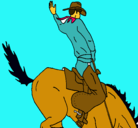 Dibujo Vaquero en caballo pintado por vethoven